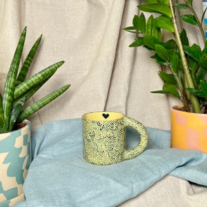 Ceramic Mug POLKADOT / Handmade coffee mug / Colourful stoneware mug / Unique tea cup / Office mug BLUE