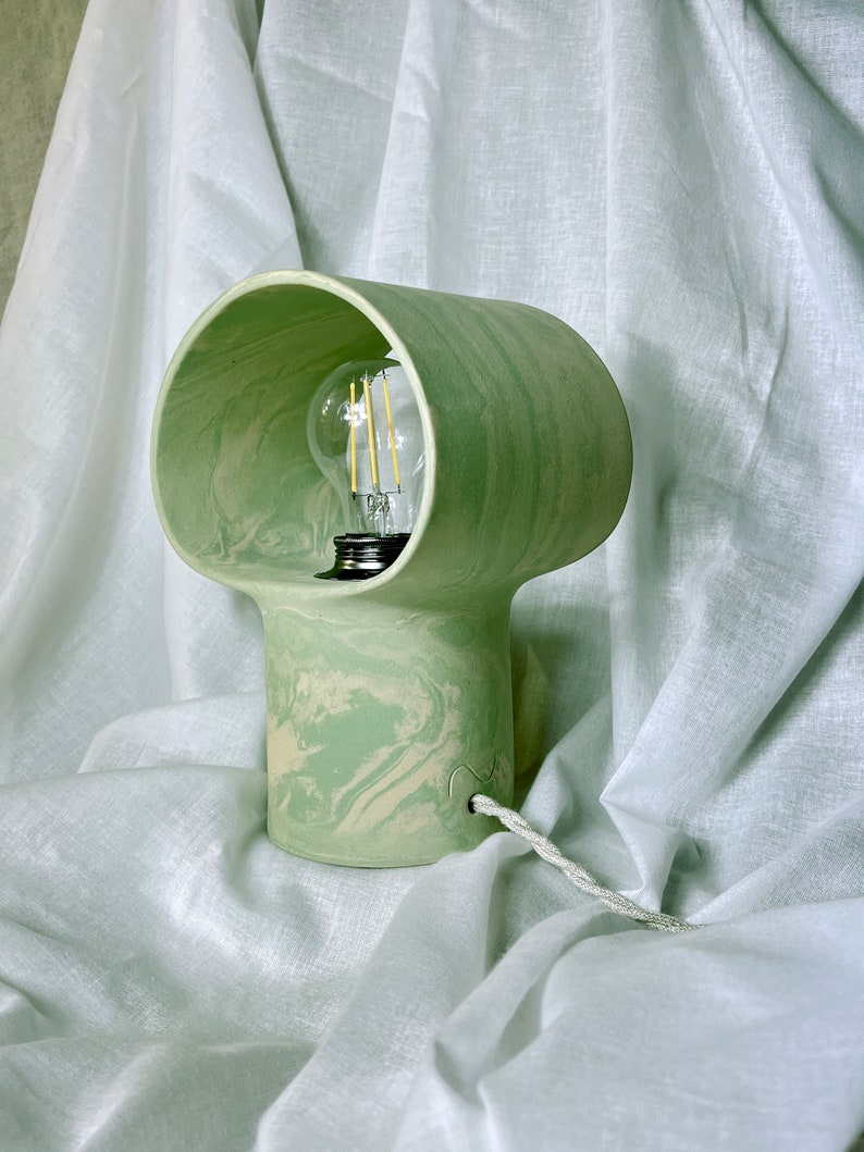 Ceramic lamp MINT ICE CREAM / Handmade table lamp / Small image 1