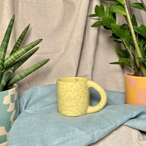 Ceramic Mug POLKADOT / Handmade coffee mug / Colourful stoneware mug / Unique tea cup / Office mug LAVENDER