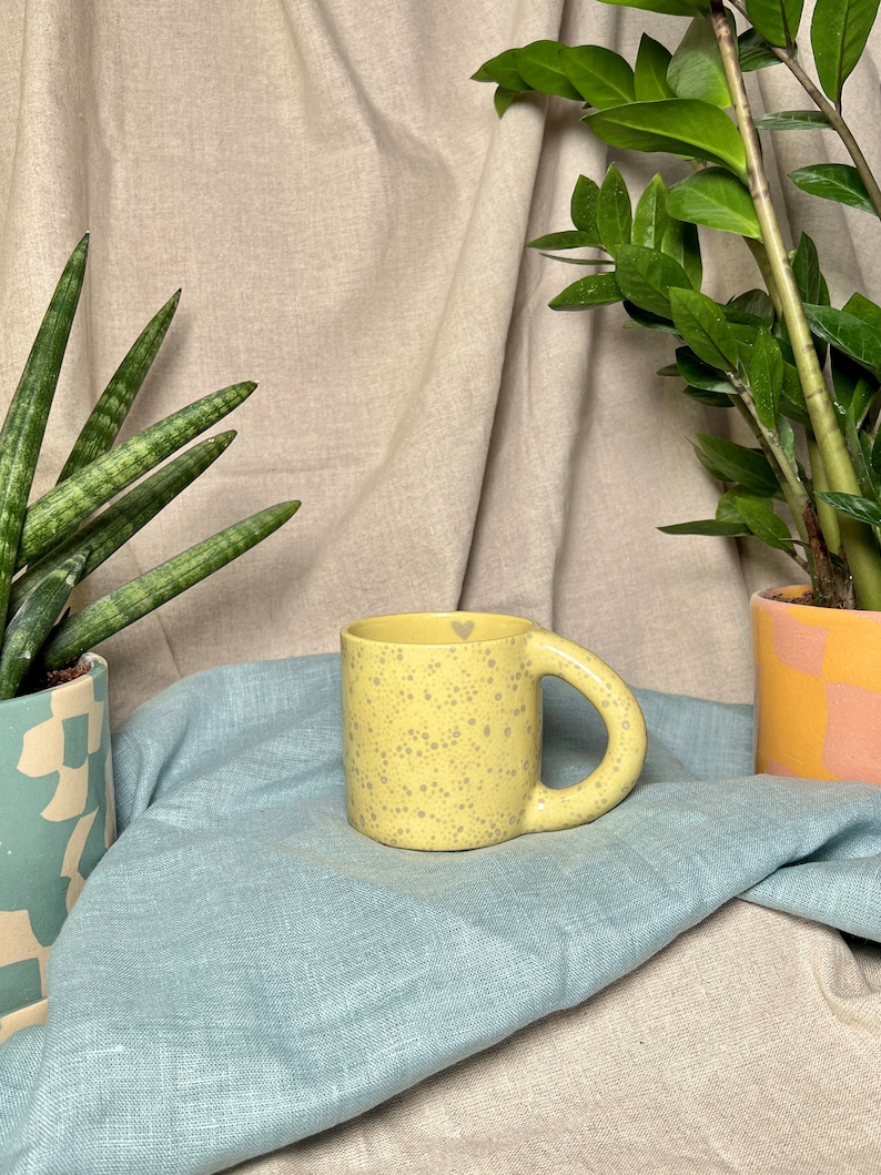 Ceramic Mug POLKADOT / Handmade coffee mug / Colourful stoneware mug / Unique tea cup / Office mug LAVENDER