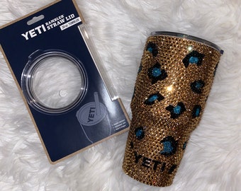 Full Rhinestone Leopard Print Tumbler