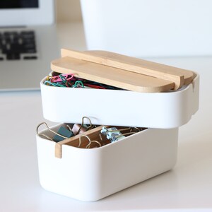 Bamboo Desk Organiser: Eco-Friendly Home Office Storage Caddy