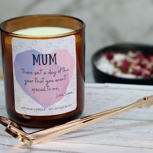 Mother's Day Gift Set, Soy wax candle, Birthday gift for mum Amber 270 gr