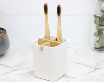Toothbrush Holder, Bathroom Accessories, Eco friendly Gift, Modern Bathroom, Bathroom Decor, Plastic Free, Bamboo, Zero Waste