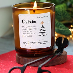 Personalised Christmas Gift, Christmas Candle, Christmas scented candle, Christmas gift for friend 270gr - 60 hr