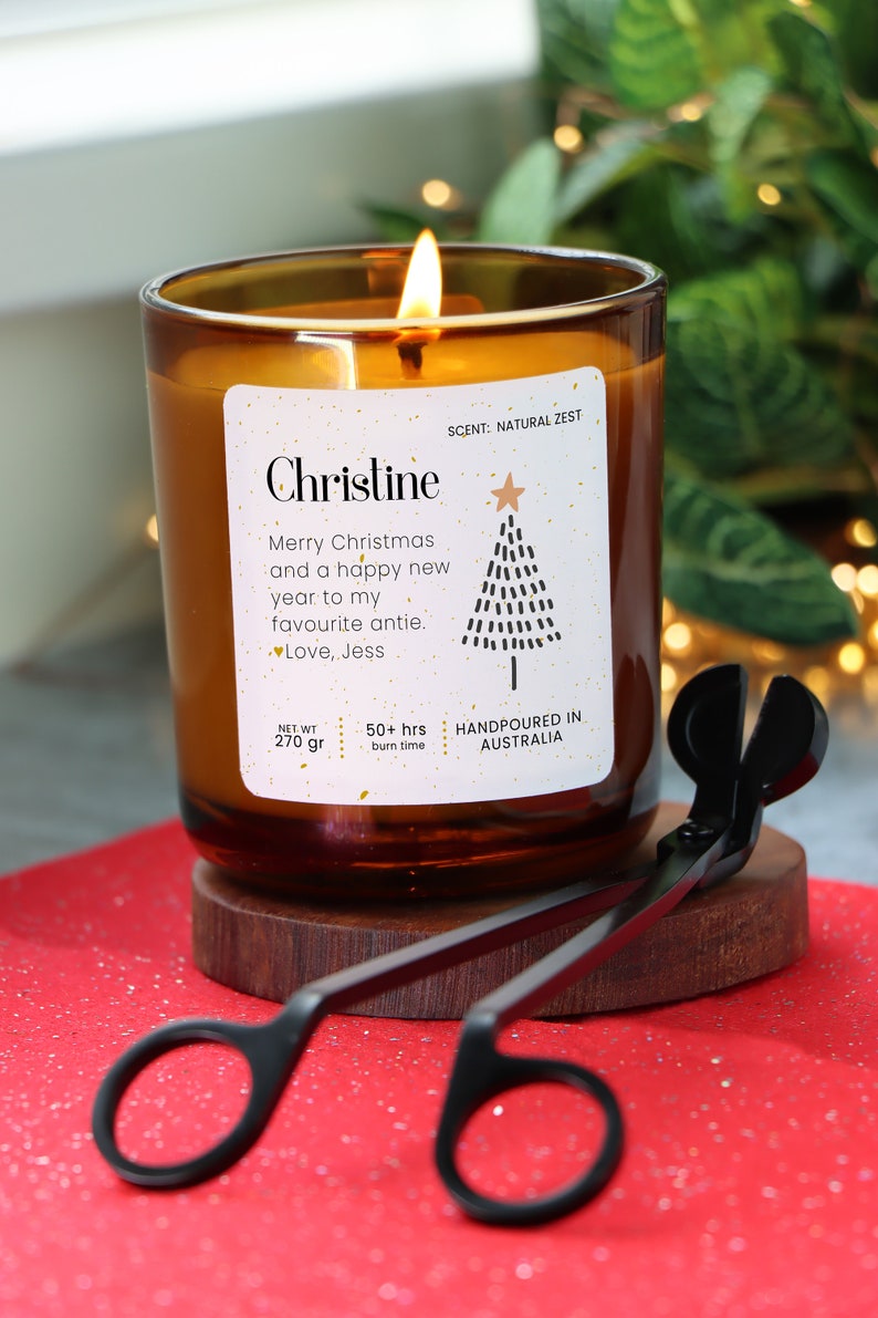Personalised Christmas Gift, Christmas Candle, Christmas scented candle, Christmas gift for friend 270gr - 60 hr