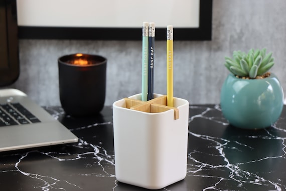 Bamboo Fiber Pen Holder: Eco-Friendly Desk Organizer