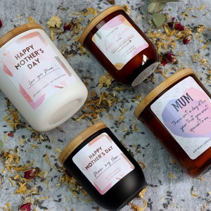 Mother's Day Gift Set, Soy wax candle, Birthday gift for mum Amber 150 gr