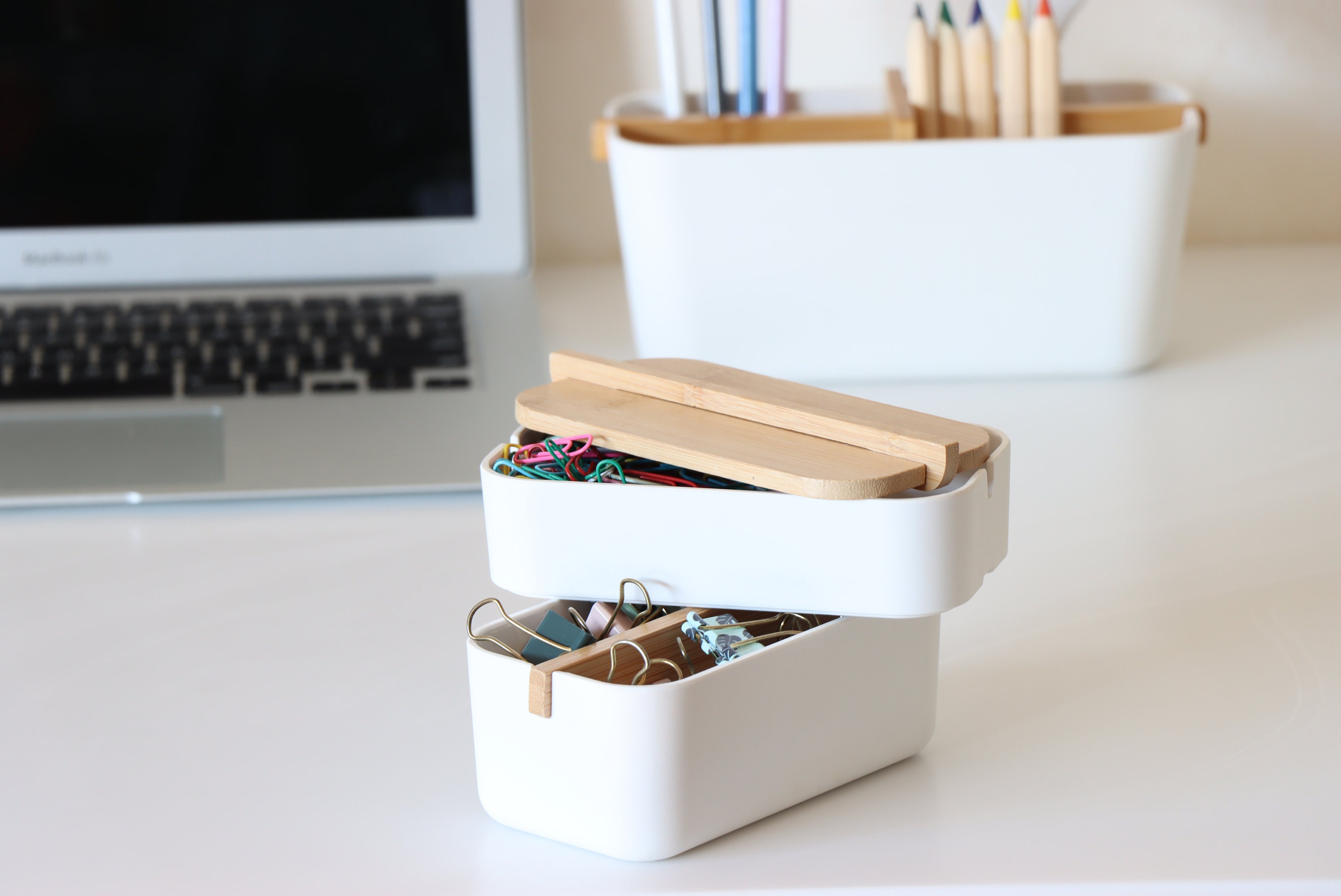 Desk Organizer, Desktop Organizer With Pencil Holders, Sticky Note Tray,  Paperclip Storage And Office Accessories Caddy, Office Stationery Supplies  Or