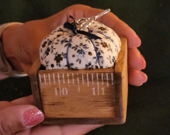 unique pincushion, sewing friend, quilter friend, sewing box, sewing companion,  pin cushion box, gift for her, handcrafted pincushion