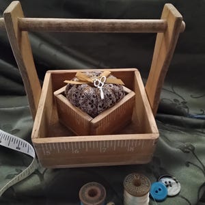 unique pincushion,  sewing caddy, sewing accessories,  sewing ruler box,  quilters friend,gift for sewing friends, travel sewing companion