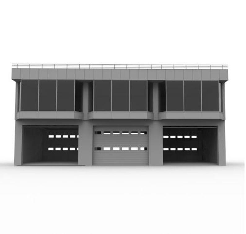 Pit Garage STL File | Nürburgring | Model Building | Pit Garage Block ...