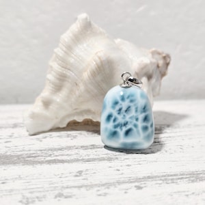 Larimar pendant silver 925 | Elegant jewelry | Rare gemstone mineral | Atlantis stone unique | Healing stone gemstone