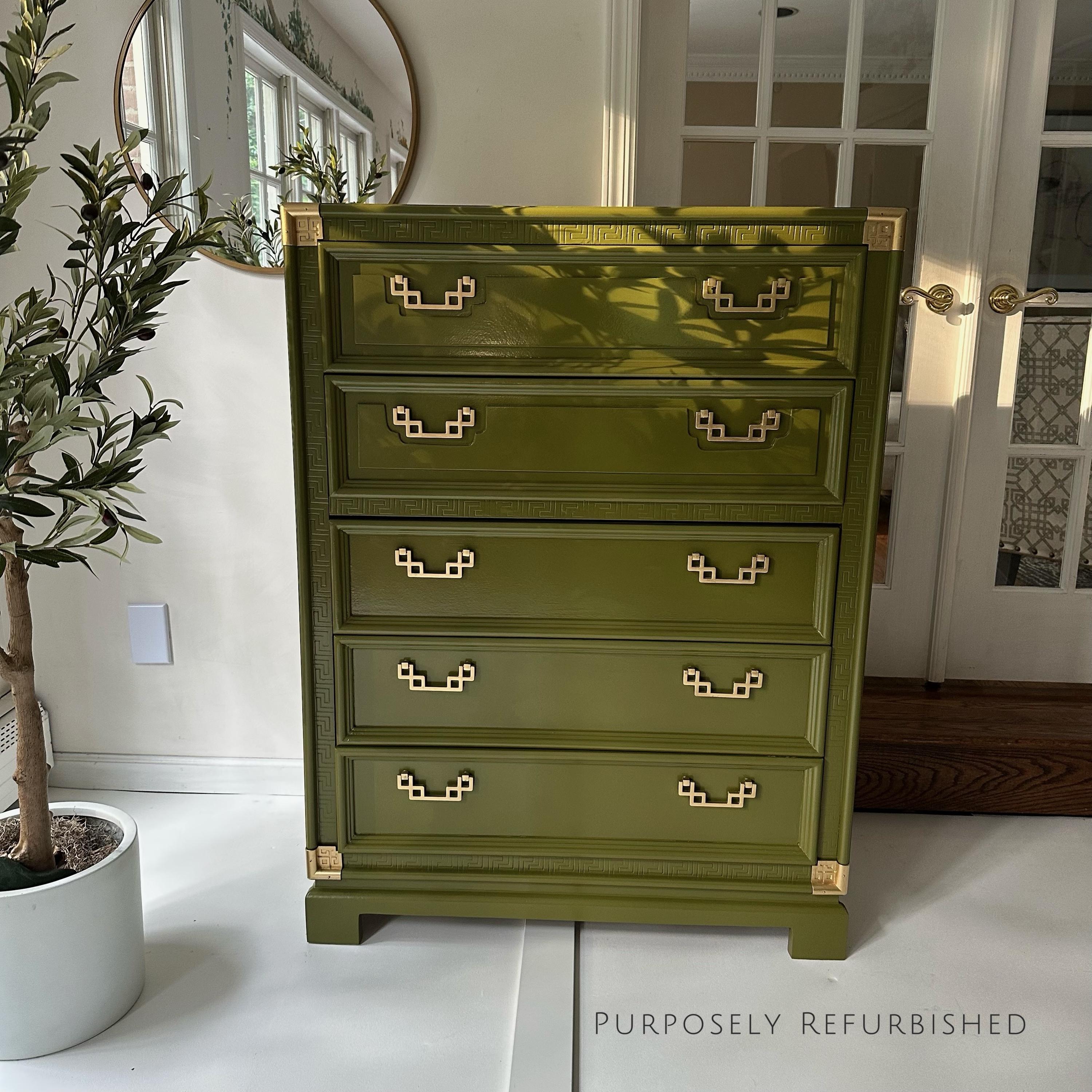 Hollywood Regency Chinoiserie  High Gloss Dresser