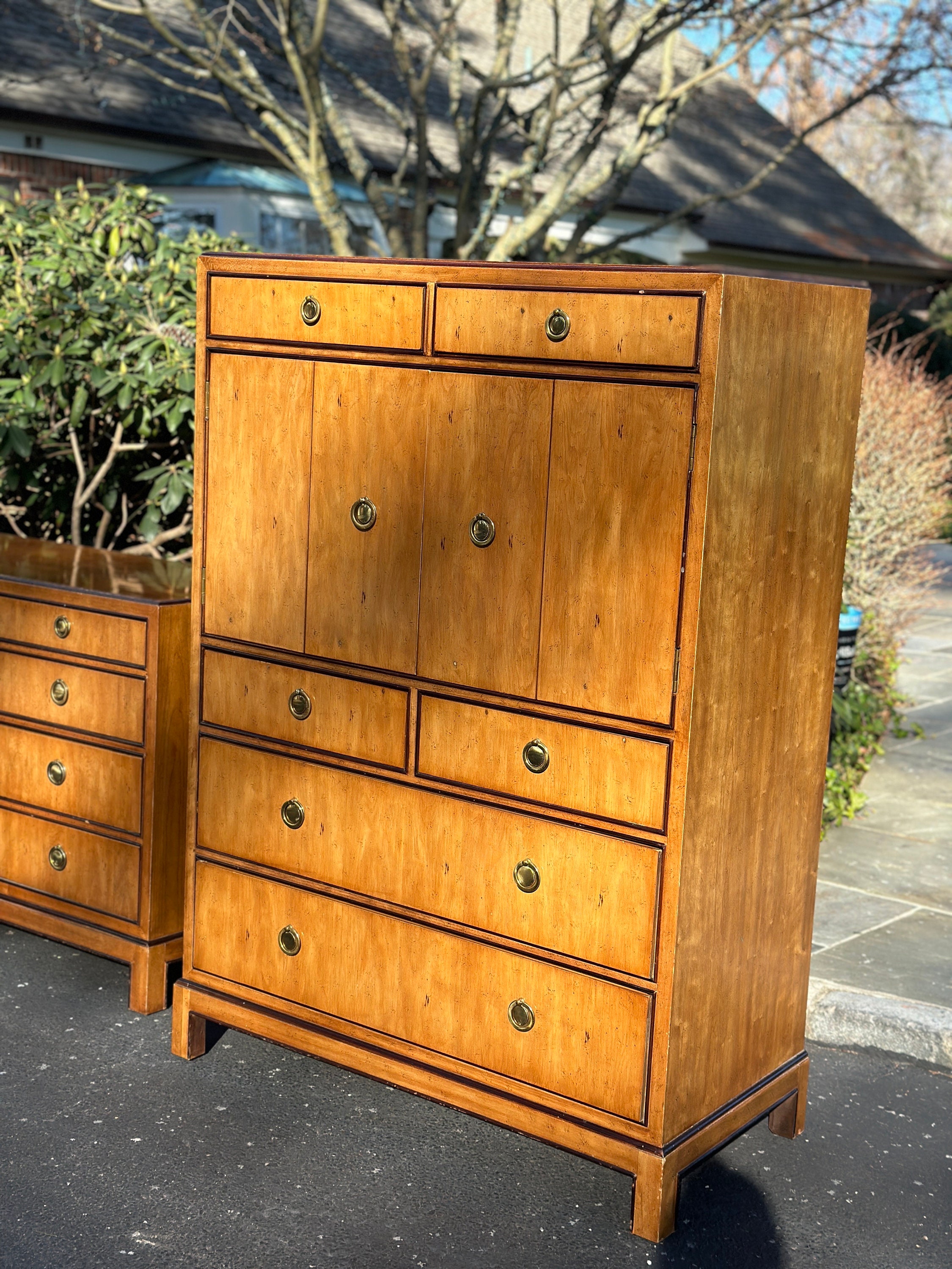 Drexel Accolade Flip-Top Mirrored Vanity Lingerie Chest of Drawers Dresser  at 1stDibs