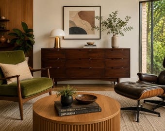 Mid-Century Modern 9-Drawer Walnut Dresser