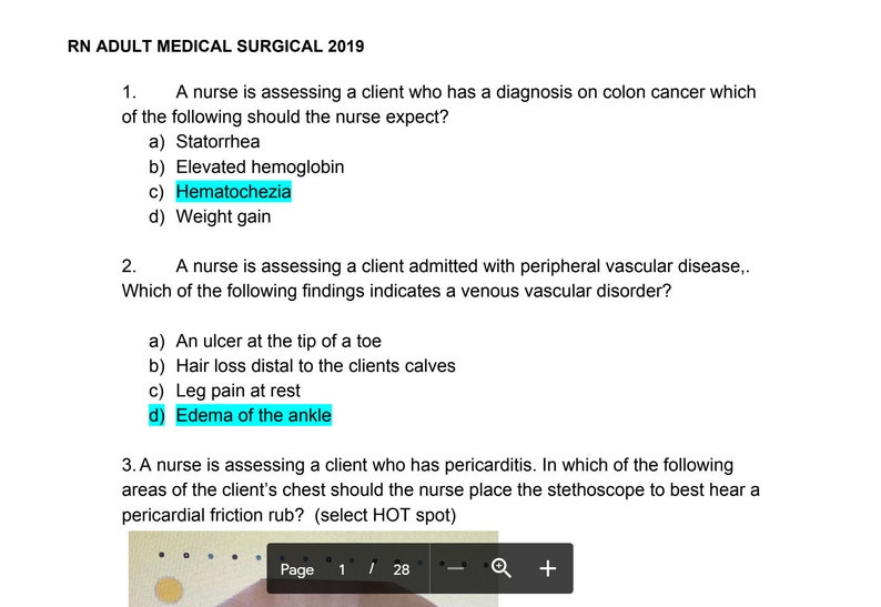 ATI Rn Med Surg 2019 Proctored Exam INSTANT Digital Etsy