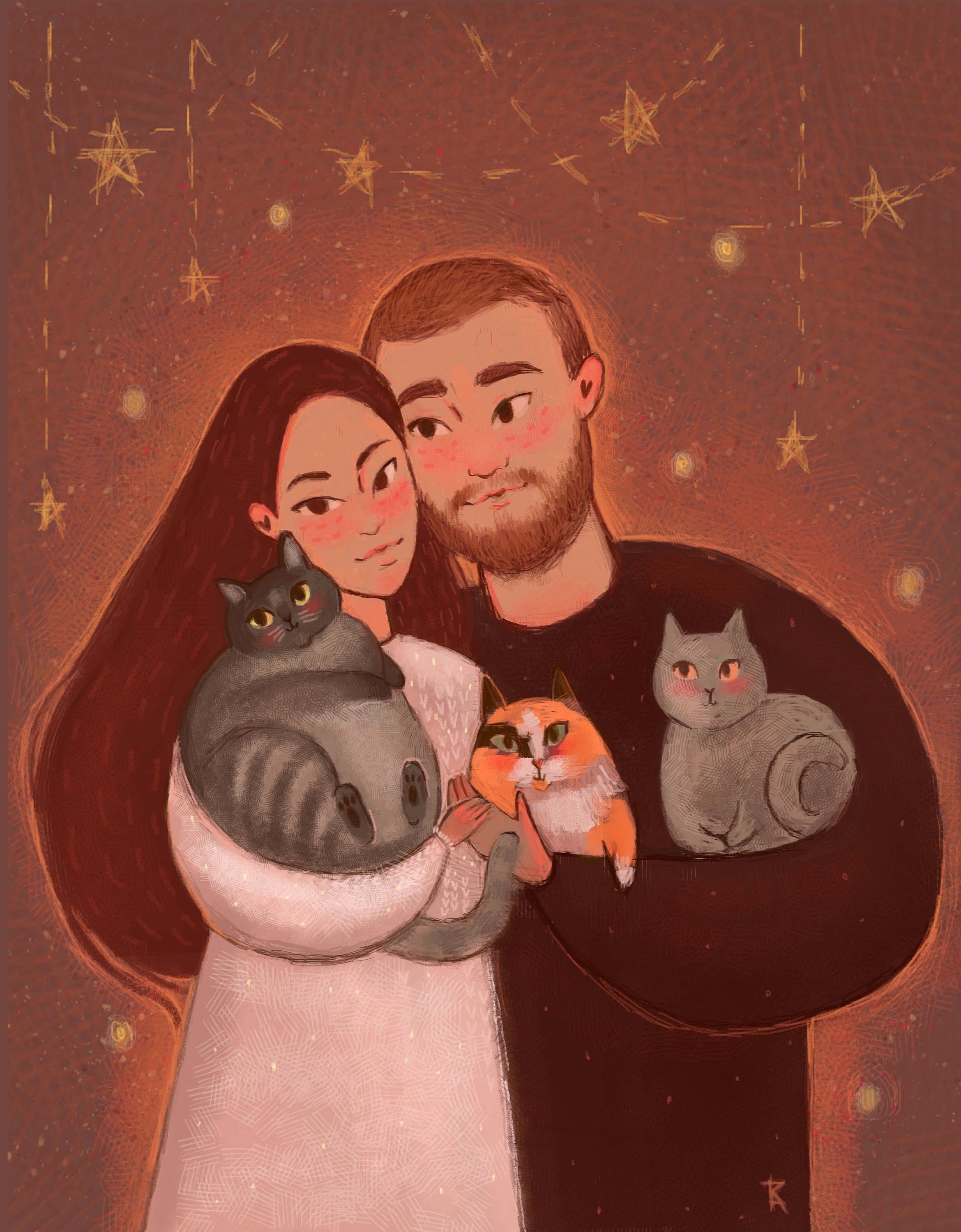 Digital Portrait wedding gift couple illustration personalized portrait Couple Portrait,Portrait from photo Custom Portrait