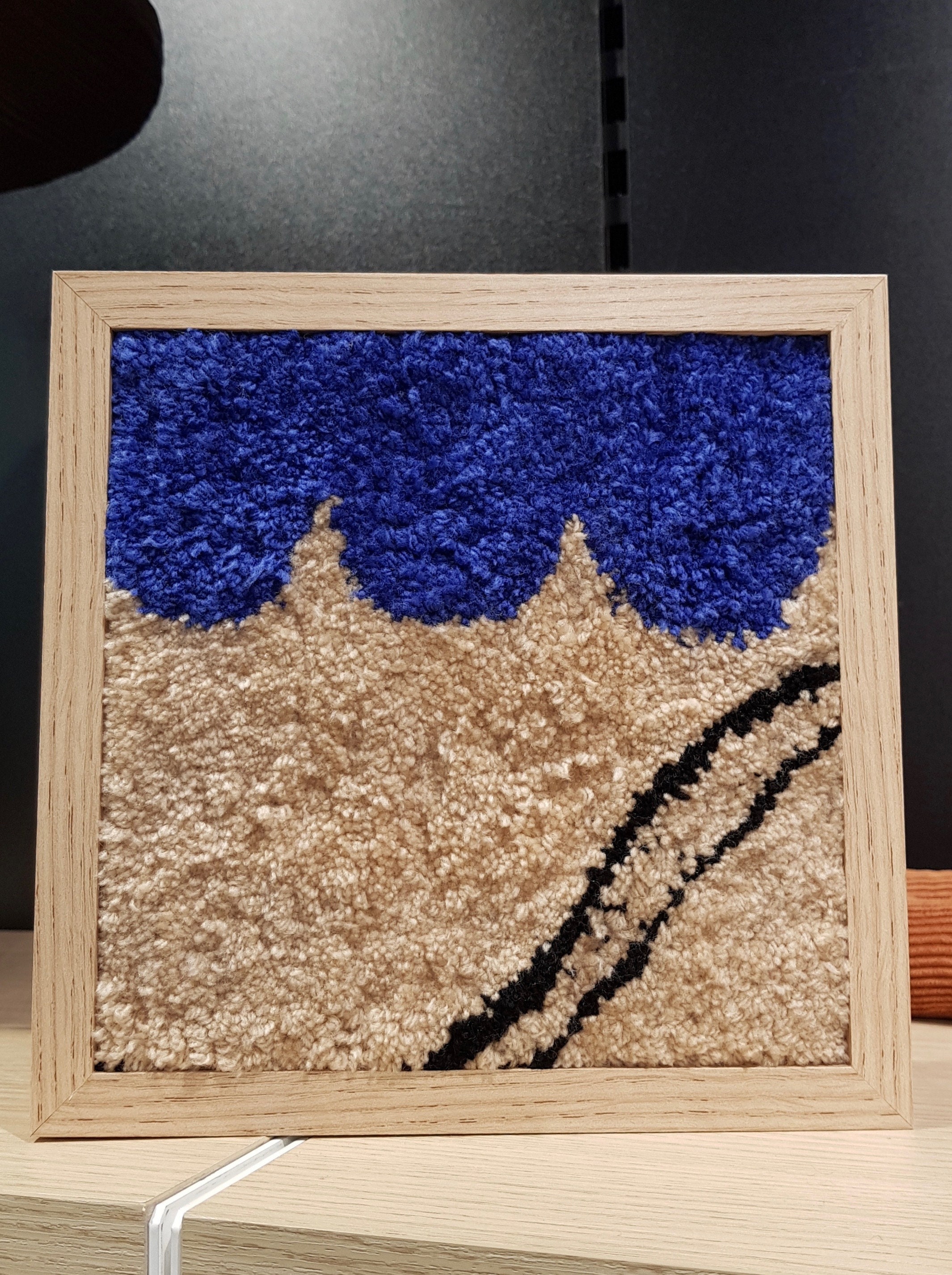 La Colline Bleu 2, Cadre Tufté en Laine/Blue Hill Wool Tufted Frame