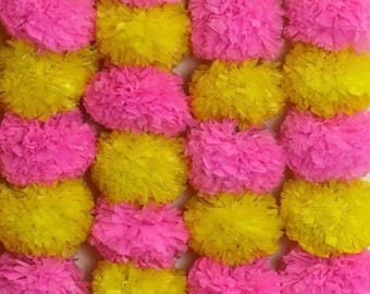100 Stück indische Ringelblumengirlande: Mix Color Diwali Weihnachtsdekor