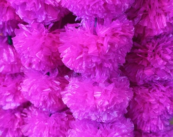 50 PC-Verkauf auf indische Ringelblumenblume künstliche dekorative Deewali-Ringelblumengirlanden-Schnüre für Weihnachtshochzeitsfest-Dekoration