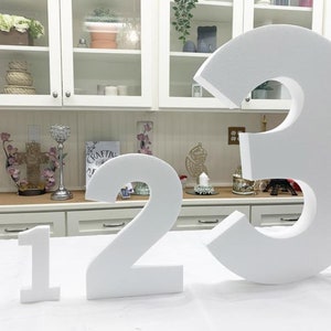 Números 3D gigantes de 8 pulgadas de espesor para ocasiones, tablero de mesa, San Valentín, regalos, patio, grandes letras de pie gratis, decoración de baby shower, cartel