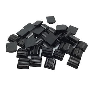 144 pcs. 10x10mm - Art Deco Vintage Glass  - Jet Square Stepped Stone