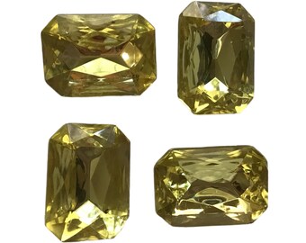 12 piezas - Diamantes de imitación de cristal vintage Jonquil octogonales de 18 x 13 mm procedentes de Checoslovaquia
