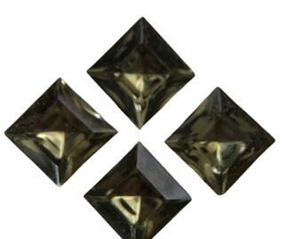 12 pcs - Cristal de verre vintage à facettes diamant noir 12 x 12 mm Dos strass