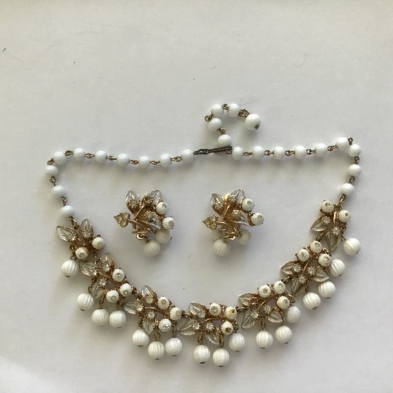 Vintage Florenza Enameled Floral Necklace and Ear… - image 2