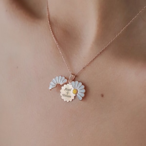 Collar de margaritas que se puede abrir, Collar de nombre personalizado, Collar para amantes de las flores, Regalo para el Día de San Valentín, Joyas personalizadas, Regalo para mamá,
