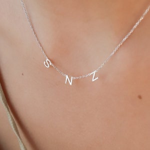 Personalized Letter Necklace , Tiny Letter Necklace , Two Letter Necklace , İnitial Letter Necklace ,Three Letter Necklace , Gift For Her image 1