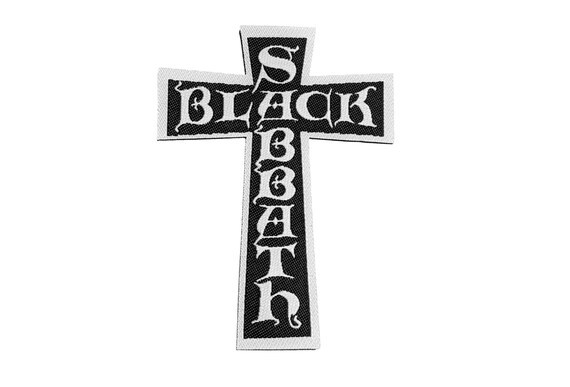 Black Sabbath White/Black Cross Patch Rock Music Embroidered Iron on