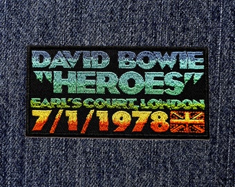 David Bowie -Heroes Earl's Court Embroidered Iron-On Patch - Brand New/Official/Rare