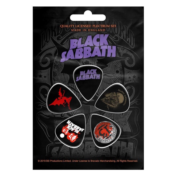 Black Sabbath - Juego de púas de coleccionista con logotipo morado - Nuevo / Raro / Oficial