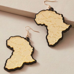 Afrika Karte Ohrringe - Afrika Karte Symbol Ohrringe - Karte von Afrika Erklärung Ohrringe - reflektierende Spiegel Ohrringe