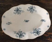 Vintage blue Transferware platter, ironstone platter, serving platter, blue Transferware