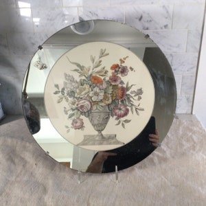Antique 1930s floral mirror, wall hanging, wall mirror, mirrors