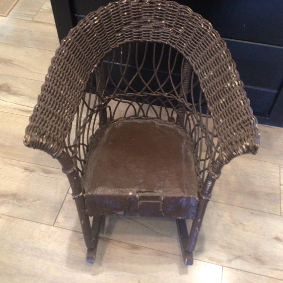 Antique Primitive Childs Wicker Rocking Chair Victorian - Etsy