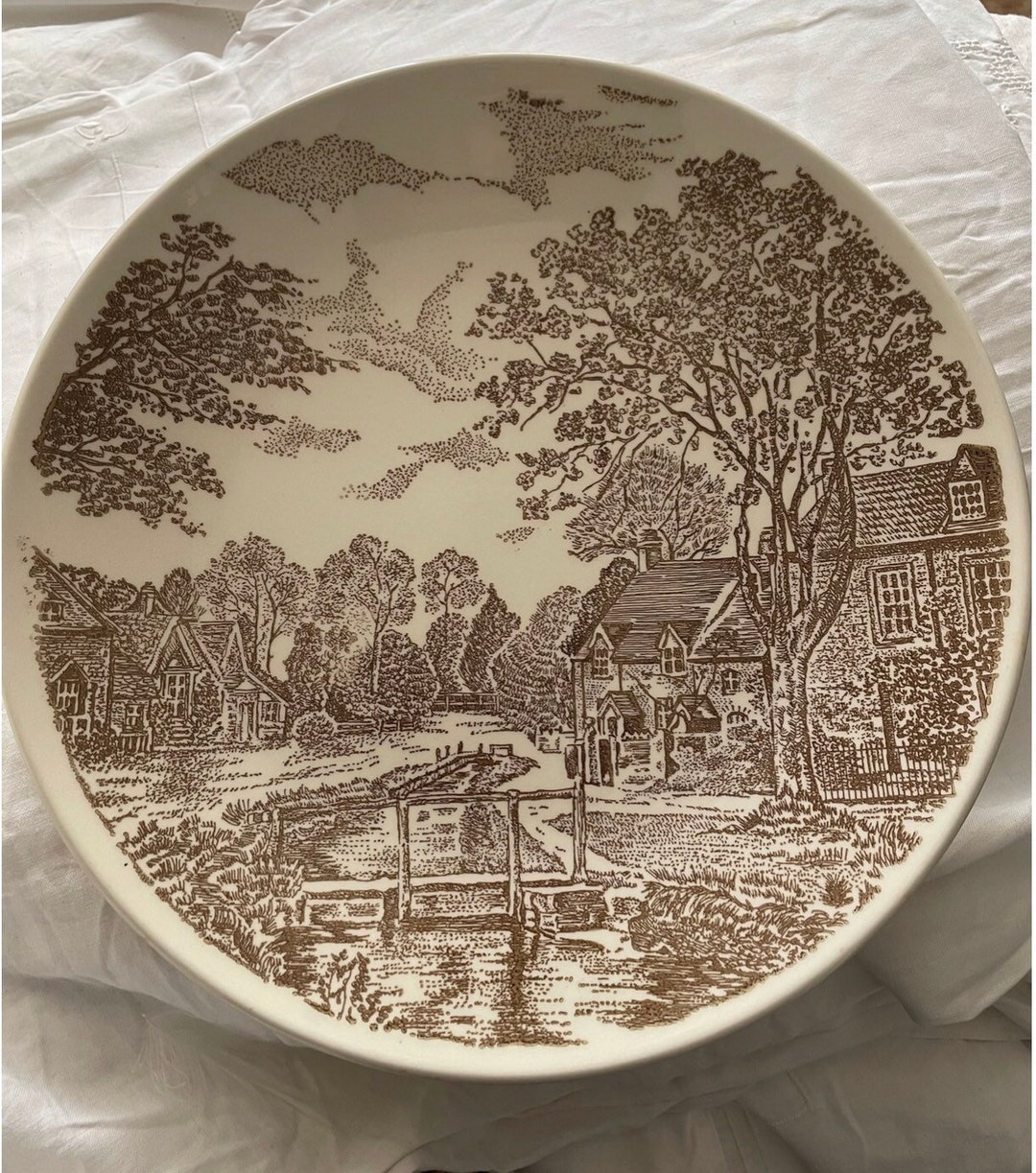 Vintage Ironstone Plate Yorkshire Brown Ironstone Dinner Etsy