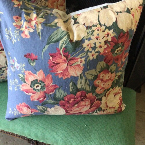 BEACH HOUSE Ralph Lauren Pillow Cover VINTAGE Fabric Bright Etsy