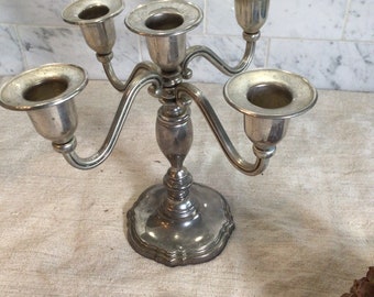 Vintage Godinger silver co candelabra, silver plated 5 light candelabra, lighting