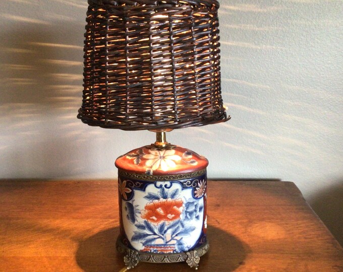 Vintage Ceramic Chinoiserie Table Lamp, Lighting, Oriental Accent Lamp ...
