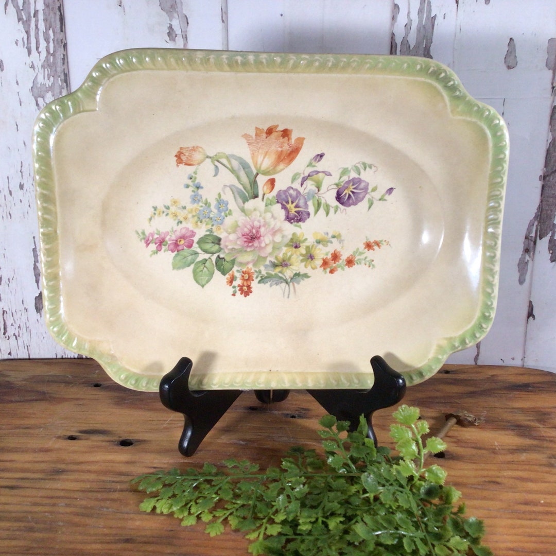Vintage Salem Heirloom Pottery Platter, Ironstone Floral Platter Etsy