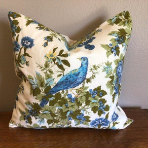 decorative handmade throw pillow, waverly fabric, bedding