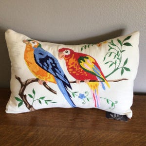 handmade decorative throw pillow, Parrot throw pillow, pillows