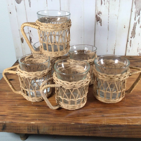 Rattan Glasses Etsy