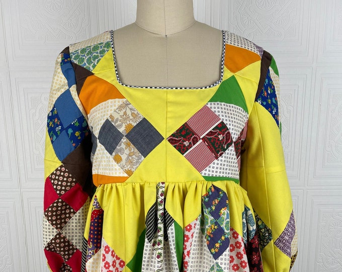 Patchwork Quilt Dress / Small / Dress Made From a Quilt Top / Prairie
