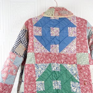 Big Pocket Quilt Coat / S-M / Vintage Patchwork Quilted Jacket / Jacket ...