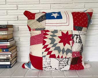 Eurokussen patchworkquilt: rustiek Americana boerderijdecor (24 x 24 inch)